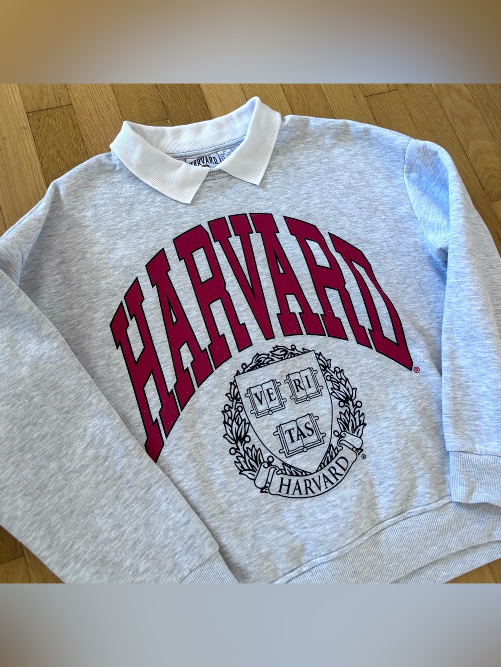 Vintage Harvard University Campus Store Collared Crewneck Sweatshirt XS Gray